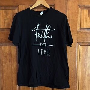 Black 'Faith Over Fear' Short Sleeve Tee